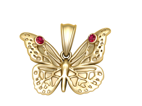 Butterfly Pendant 3Dプリントモデル