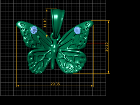 Butterfly Pendant 3Dプリントモデル