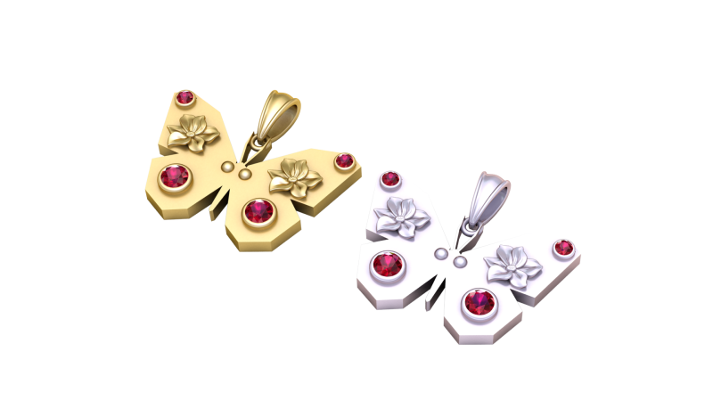 Elegant Butterfly Pendant 3D Printable Model 3D Принт Модель .c4d .max .obj .3ds .fbx .stl .blend 