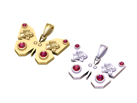 Elegant Butterfly Pendant 3D Printable Model Modèles 3D en vedette