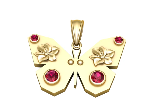Elegant Butterfly Pendant 3D Printable Model 3D Print Model