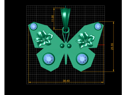 Elegant Butterfly Pendant 3D Printable Model 3D Print Model