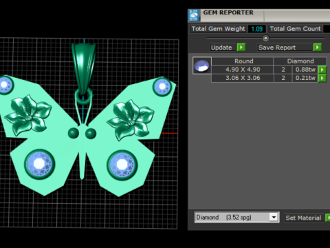 Elegant Butterfly Pendant 3D Printable Model 3D Принт Модель