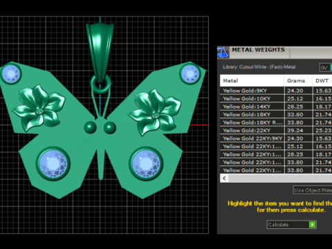 Elegant Butterfly Pendant 3D Printable Model 3D Принт Модель