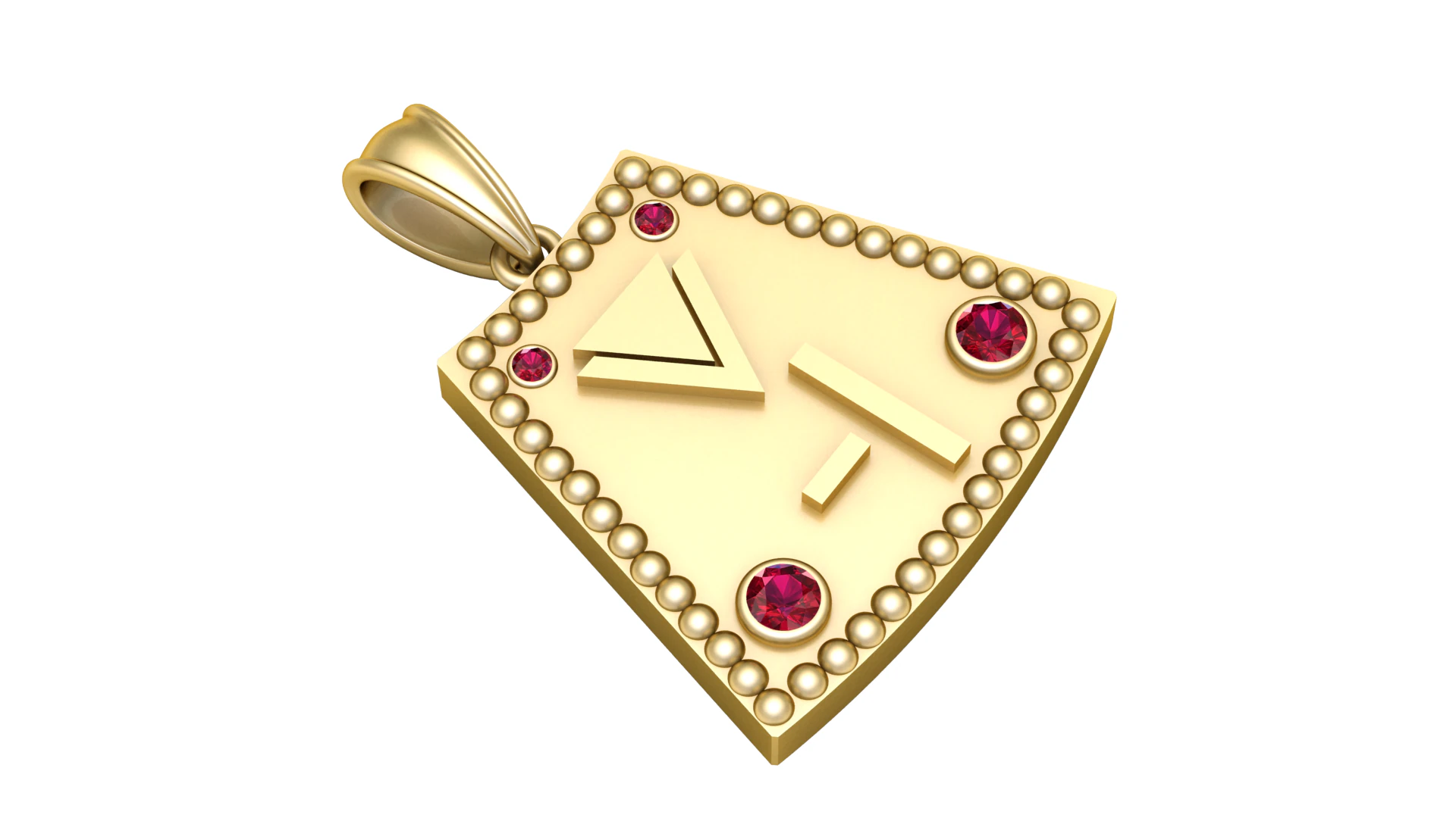 3D GOLD PENDANT 3D Print Model .c4d .max .obj .3ds .fbx .stl .blend 