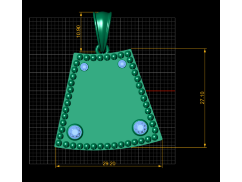 PENDENTIF EN OR 3D Modèles 3D en vedette
