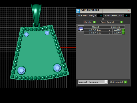 PENDENTIF EN OR 3D Modèles 3D en vedette