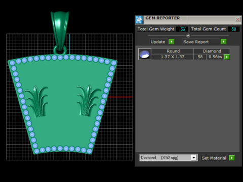 3D Gold Pendant Model do druku 3D