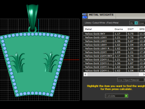 3D Gold Pendant Model do druku 3D