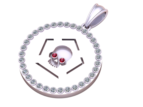 3D GOLD ROUND SKULL FACES PENDANT 3D Print Model