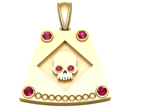 GOLD SKULL FACES PENDANT 3D printmodel