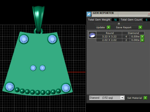 GOLD SKULL FACES PENDANT 3D Print Model