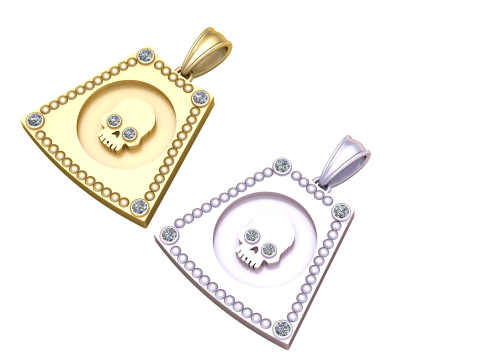 Gold Skull Faces Pendant 3D Printable Model 3D Print Model