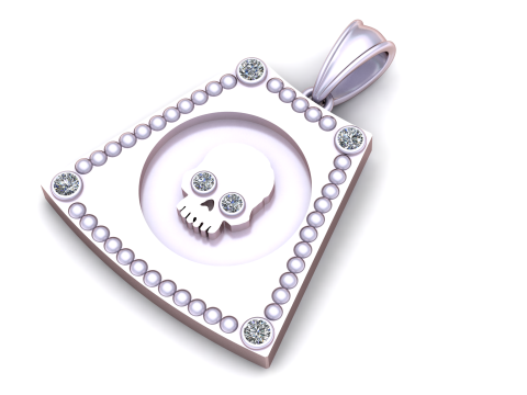 Gold Skull Faces Pendant 3D Printable Model Model Cetak 3D