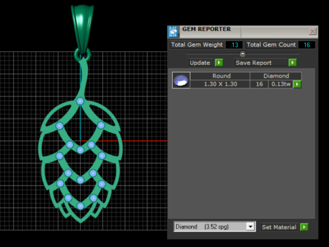 3D Gold Pendant 3D Print Model