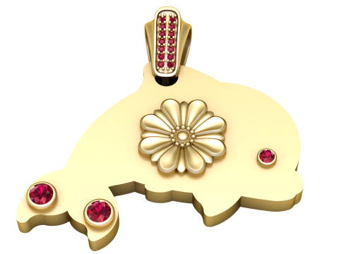 GOLD FISH PENDANT Model Cetak 3D
