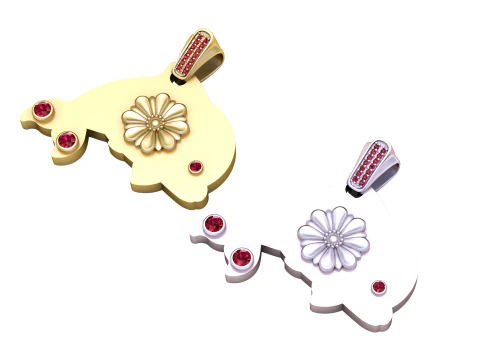 GOLD FISH PENDANT 3D Print Model
