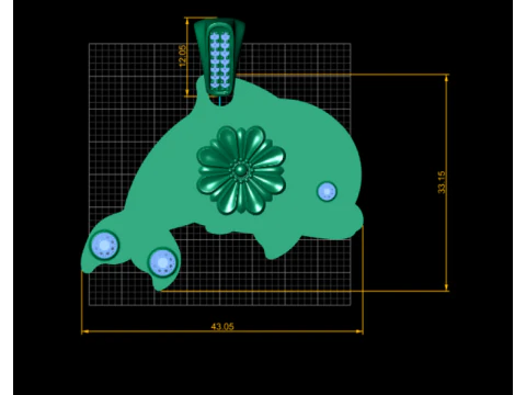 GOLD FISH PENDANT 3D Print Model