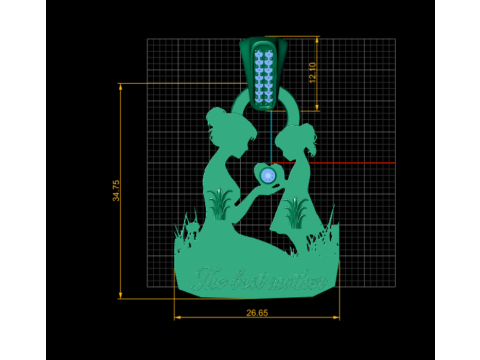 MOM Gold Pendant 3D Printable Model 3D Print Model