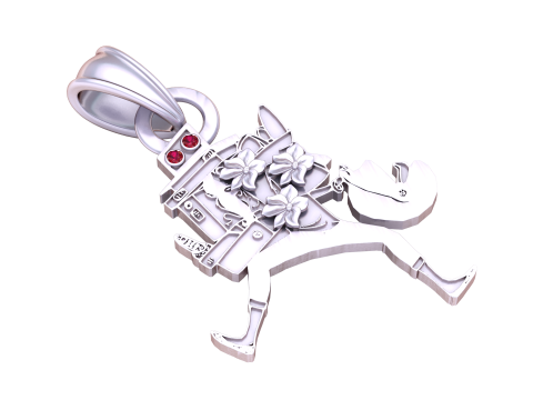Men Emergency Pendant 3D Printable Model Modelo de Impressão 3D
