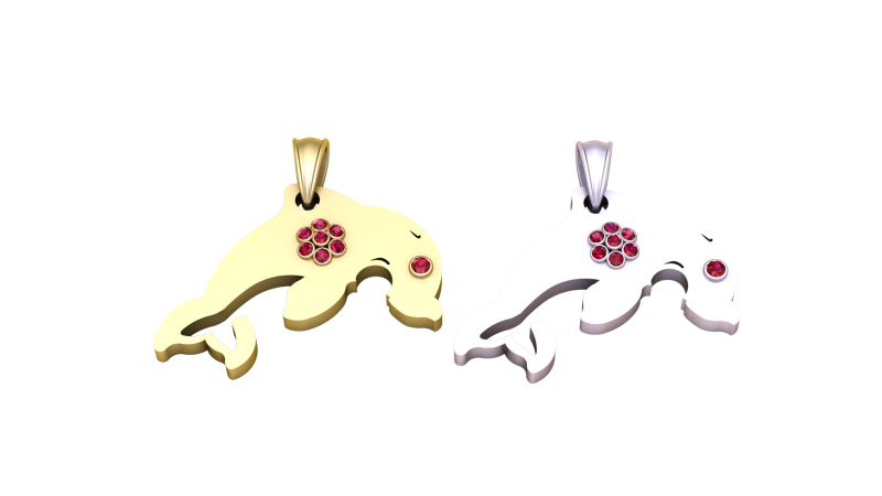 3D GOLD FISH PENDANT 3D 打印模型 .c4d .max .obj .3ds .fbx .stl .blend 