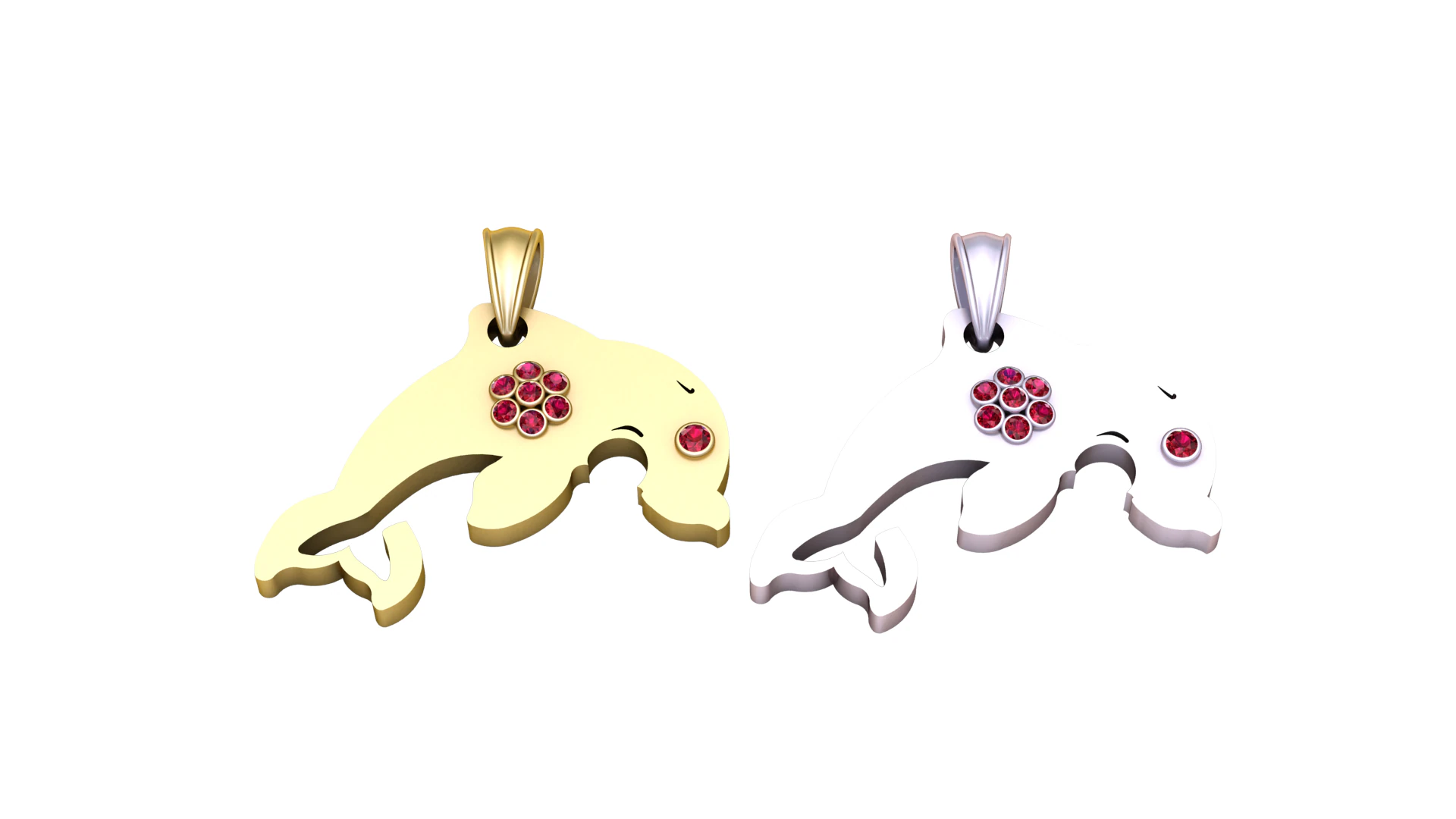 3D GOLD FISH PENDANT 3D Print Model .c4d .max .obj .3ds .fbx .stl .blend 