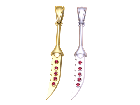 KNIFE GOLD PENDANT 3D 프린트 모델