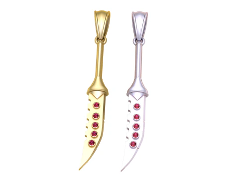 KNIFE GOLD PENDANT 3D Print Model