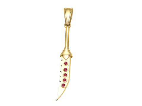 KNIFE GOLD PENDANT Modello di stampa 3D
