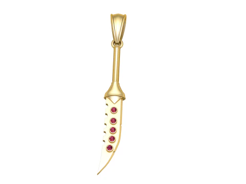 KNIFE GOLD PENDANT 3D Print Model