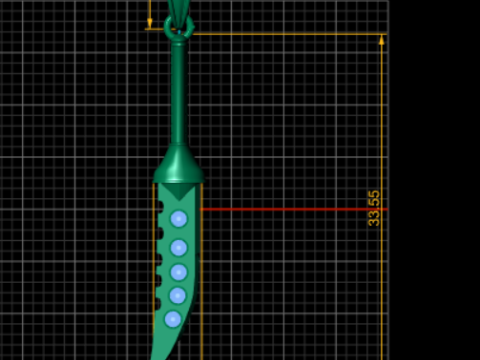 KNIFE GOLD PENDANT Modello di stampa 3D
