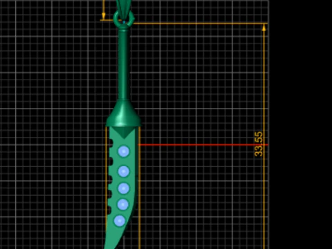 KNIFE GOLD PENDANT 3D Print Model