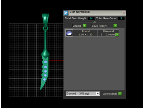 KNIFE GOLD PENDANT 3D Print Model