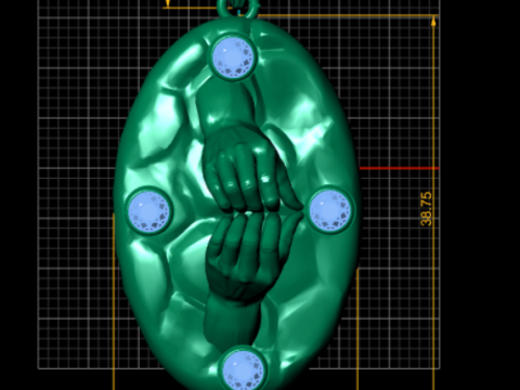 3D金吊坠 3D 打印模型