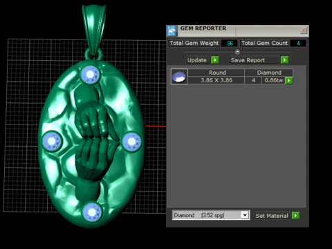 PINGENTE DE OURO 3D Modelo de Impressão 3D