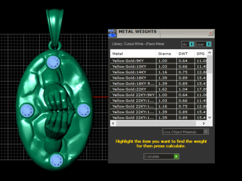 3D金吊坠 3D 打印模型