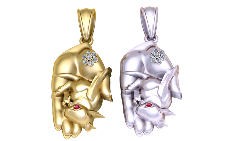 HEND BABY PENDANT Model do druku 3D .c4d .max .obj .3ds .fbx .stl .blend 