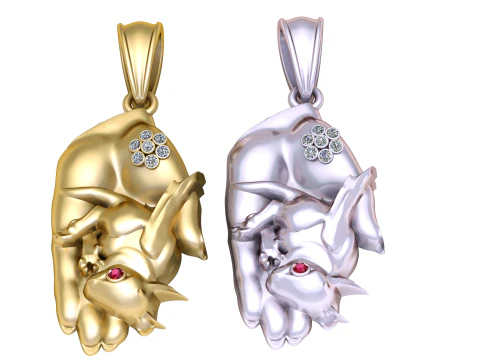 बेबी पेंडेंट सौंपें 3D प्रिंट मॉडल