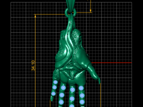 HEND GOLD PENDANT 3D 打印模型