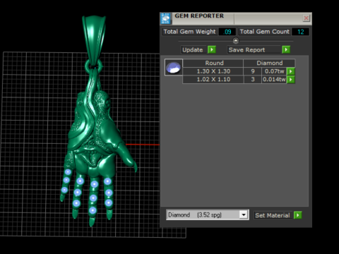 HEND GOLD PENDANT 3D 打印模型