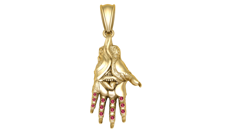 HEND GOLD PENDANT 3D 打印模型 .c4d .max .obj .3ds .fbx .stl .blend