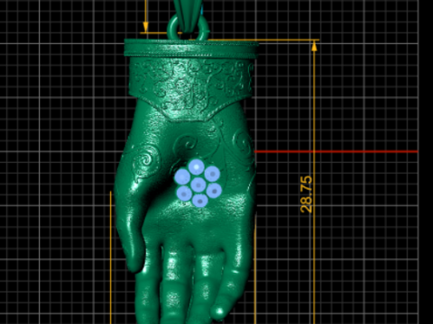 Hand Gold Pendant 3D Printable Model 3D 打印模型