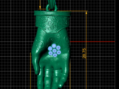 Hand Gold Pendant 3D Printable Model 3D Print Model