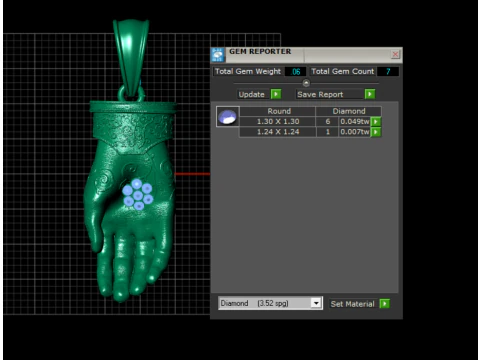 Hand Gold Pendant 3D Printable Model 3D Print Model