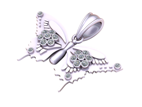 Butterfly Gold Pendant 3D Printable Model Modelo de impresión 3D