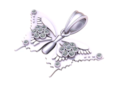 Modelo para impress&atilde;o 3D de pingente de ouro borboleta Modelo de Impressão 3D