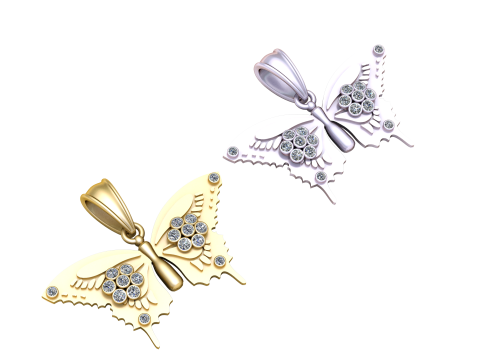Butterfly Gold Pendant 3D Printable Model 3D 打印模型
