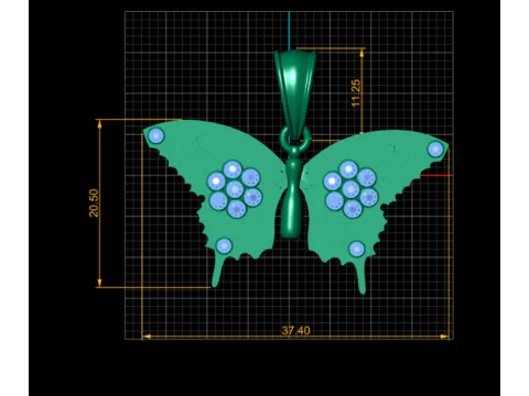 Butterfly Gold Pendant 3D Printable Model 3D Print Model