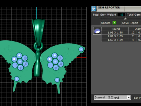 Butterfly Gold Pendant 3D Printable Model 3D Print Model