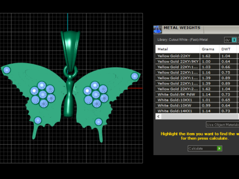 Butterfly Gold Pendant 3D Printable Model 3D 打印模型